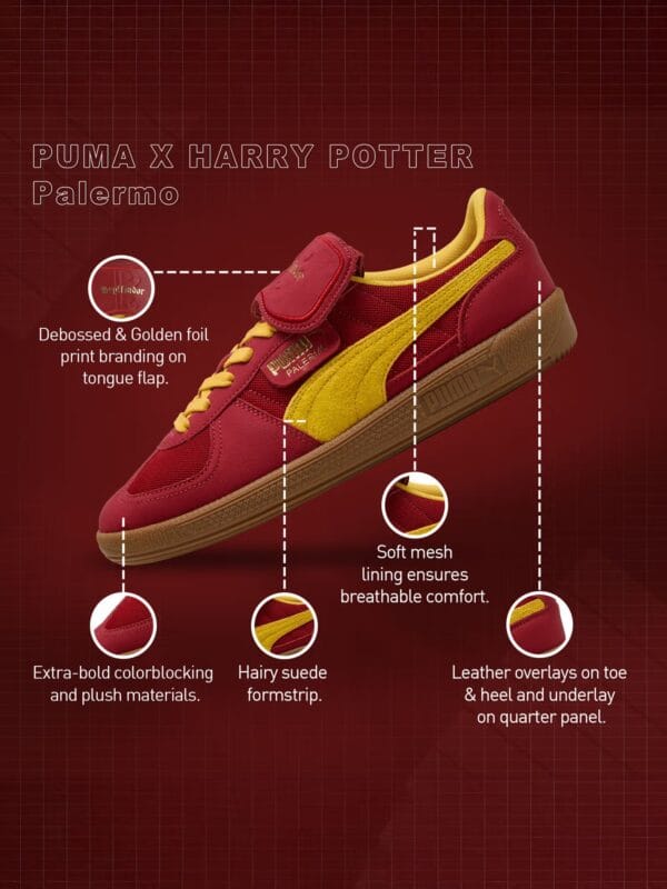 X Harry Potter Palermo Hairy Suede Formstrip Sneakers Red