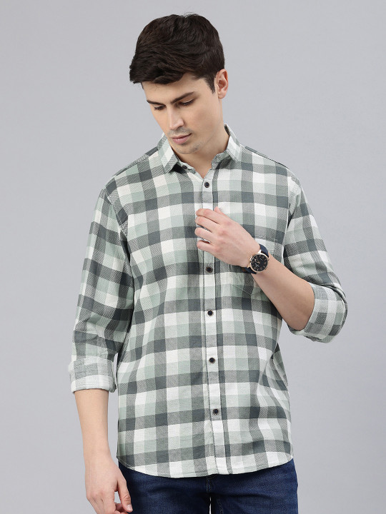 Men Comfort Slim Fit Checked Casual Shirt | 100% Cotton Fabric