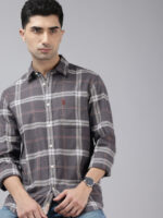 U.S. Polo Assn. Pure Cotton Checked Seersucker Tailored Fit Casual Shirt (Pack of 4)