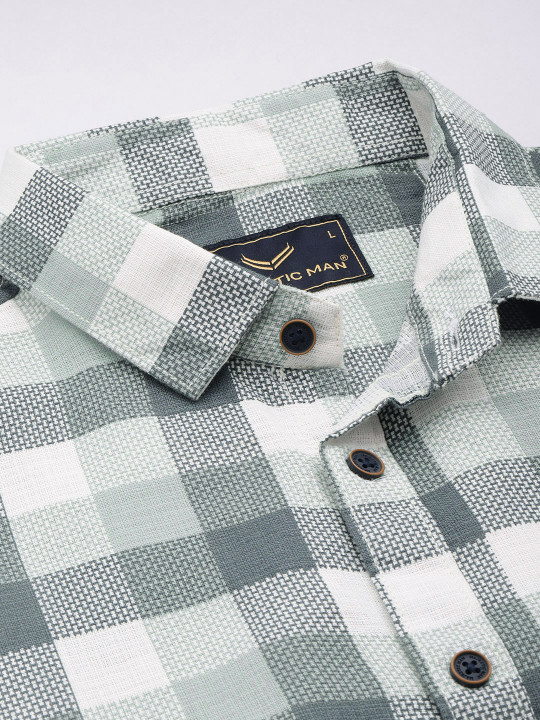 Men Comfort Slim Fit Checked Casual Shirt | 100% Cotton Fabric