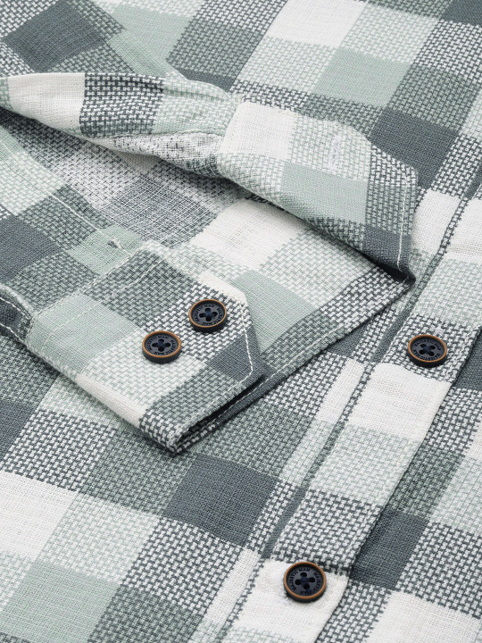 Men Comfort Slim Fit Checked Casual Shirt | 100% Cotton Fabric