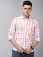 U.S. Polo Assn. Pure Cotton Checked Seersucker Tailored Fit Casual Shirt (Pack of 4)