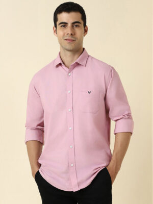 Allen Solly Men Solid Spread Collar Cotton Casual Shirt
