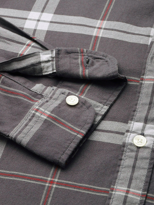 U.S. Polo Assn. Pure Cotton Checked Seersucker Tailored Fit Casual Shirt (Pack of 4)