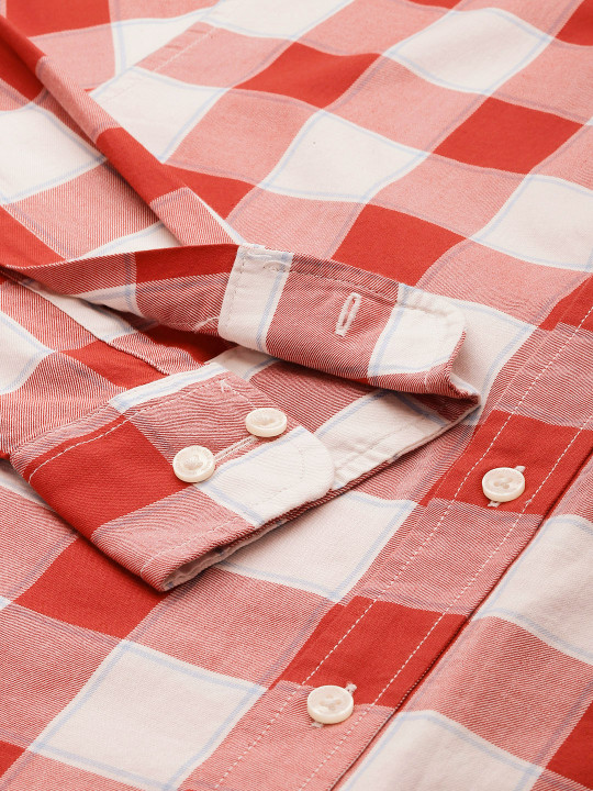U.S. Polo Assn. Pure Cotton Checked Seersucker Tailored Fit Casual Shirt (Pack of 4)